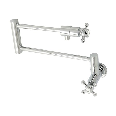Kingston Brass KS4101BX Metropolitan Wall Mount Pot Filler, Polished Chrome KS4101BX